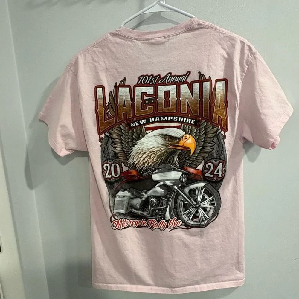 Laconia 2024 Rally Graphic Tee in Soft Pink